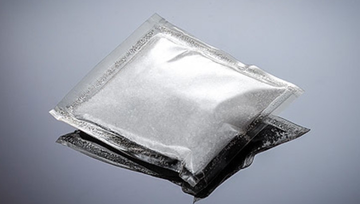 Pictured: One of Xampla's prototype sachets
